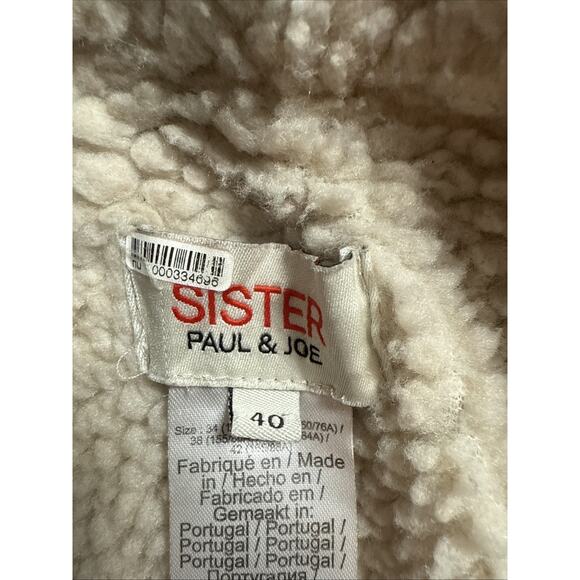 Paul & Joe Sister Peterson Denim Flannel Shirt Faux Sherling Jacket Size 40 - Picture 3 of 8